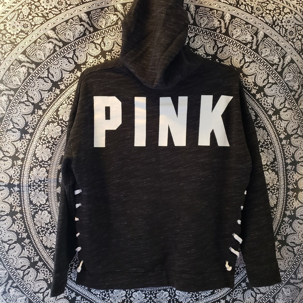 👚 PINK Lace Up Sweatshirt